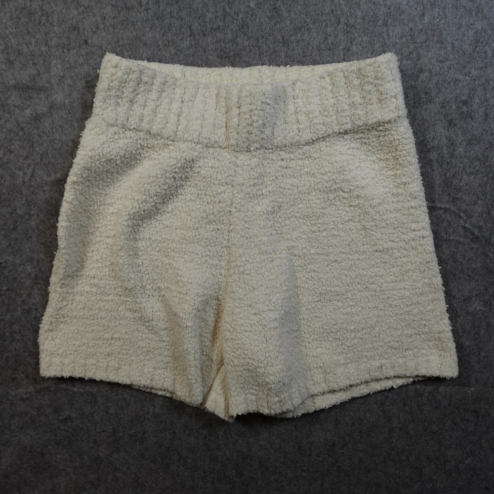 Skims Shorts Womens Small/Medium Cozy Knit Boucle Bone White Knit Loungewear